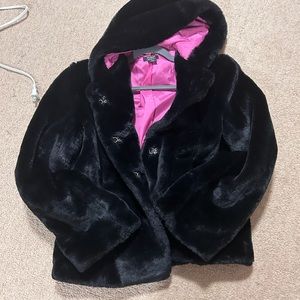 Faux fur luxurious coat